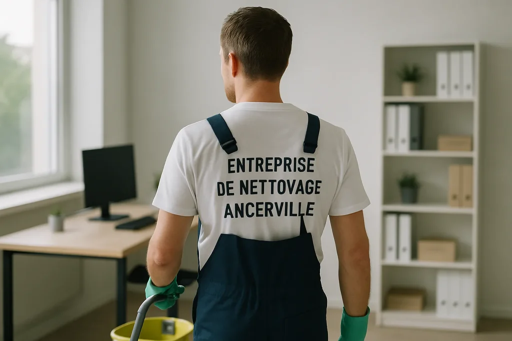 Bureau propre à Ancerville avec équipements de nettoyage visibles