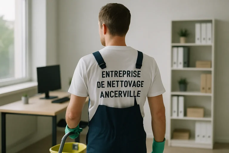 Bureau propre à Ancerville avec équipements de nettoyage visibles